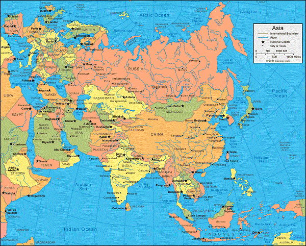 Bản đồ châu Á và những điều cần biết