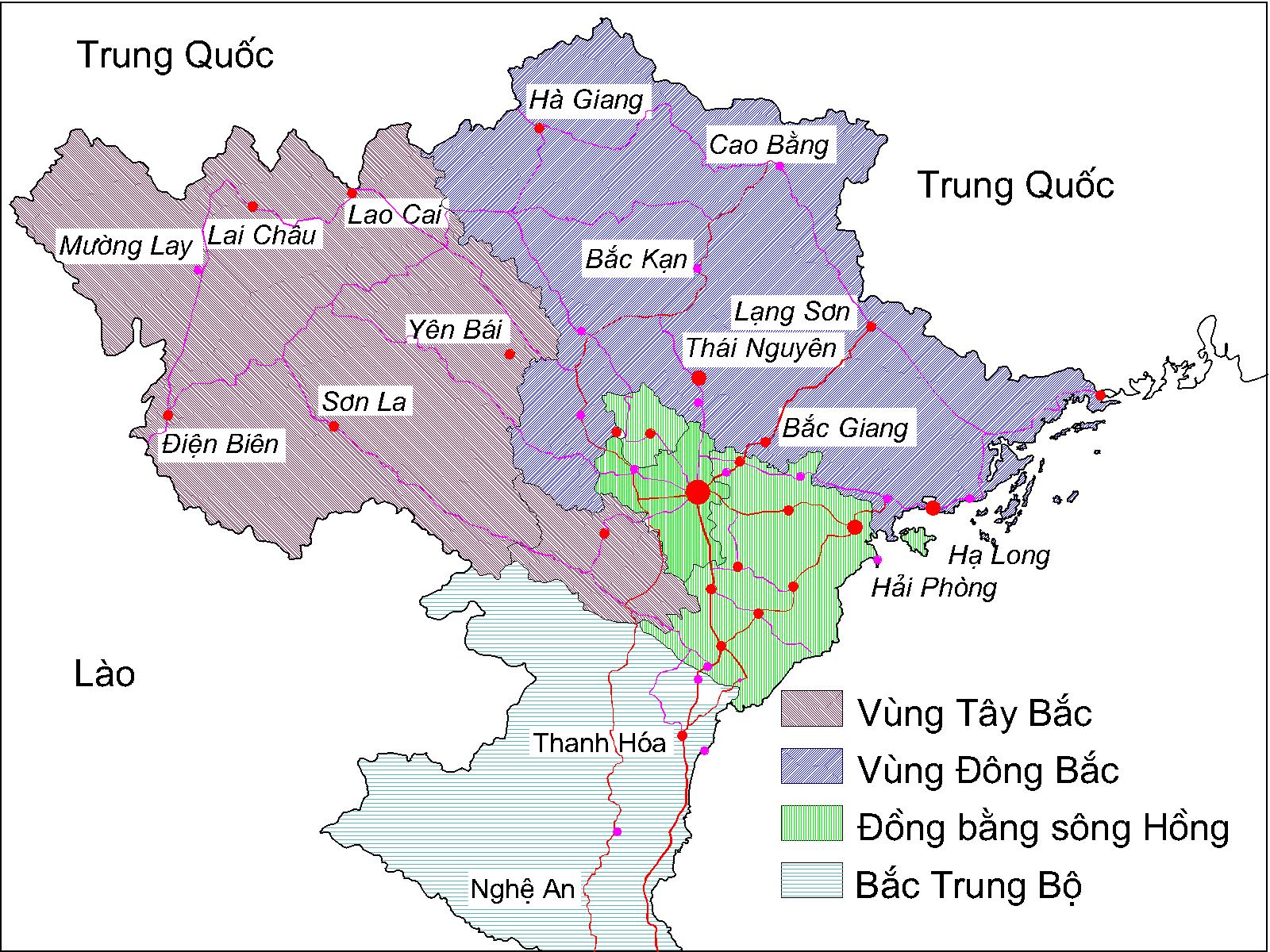 bản đồ miền Bắc Việt Nam